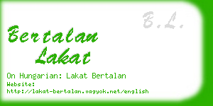 bertalan lakat business card